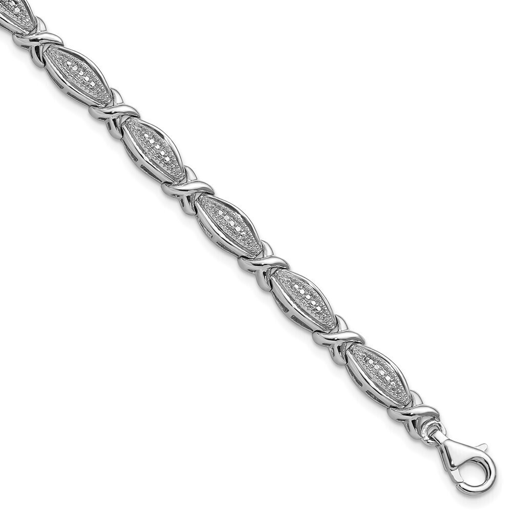 Kazi Luxury Sterling Silver Rhodium-plated Diamond Bracelet